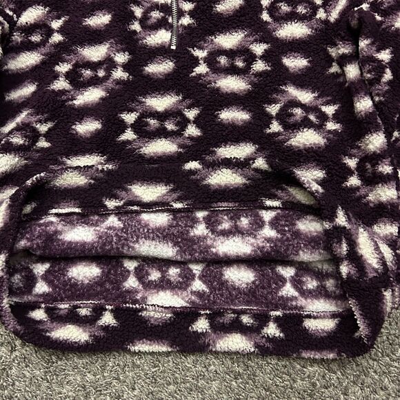 Vintage Fleece Jacket 1/4 Zip Pullover Soft Lightweight y2k Purple Medium - Picture 4 of 8